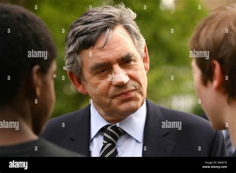 Gordon Brown Visits Acland Burghley School Stock Photo Alamy