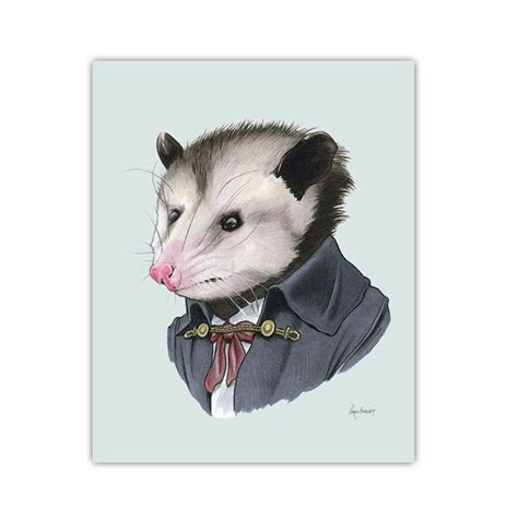 Opossum Art Print 5x7 Etsy