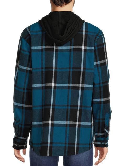 No Boundaries Mens And Big Mens Long Sleeve Hooded Flannel Shirt