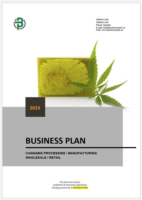 Cannabis Extraction Manufacturing Retail Business Plan Template