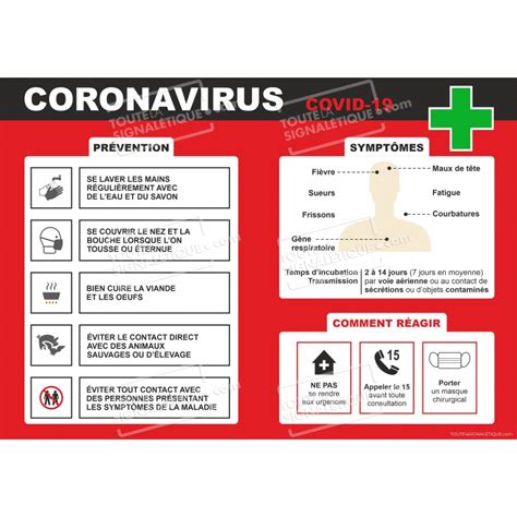 Affichage De Prévention Coronavirus Panneau Entreprise