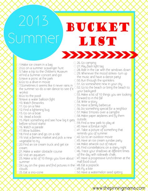 Kids Summer Bucket List Ideas