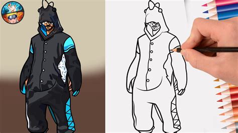 COMO DIBUJAR LA SKIN DINO ANGELICAL DE FREE FIRE - DIBUJANDO DIBUJOS DE