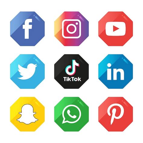 Premium Vector Social Media Icons Set Logo Vector Illustrator