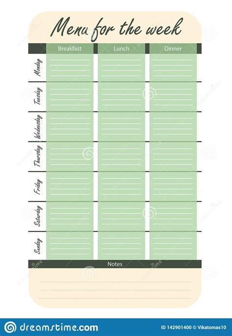 Searching for the best notion food diary template? Green Menu Options For The Week. Template For Food Diary ...