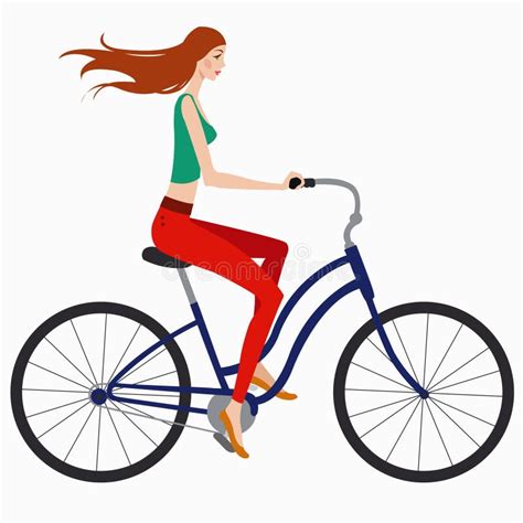 Girl On Bike Stock Vector Illustration Of Painting Mountain 51835074