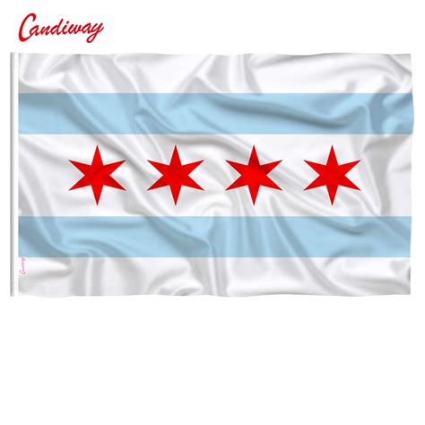 City Chicago Flag Illinois Banner Windy City Pennant Indoor Outdoor 4