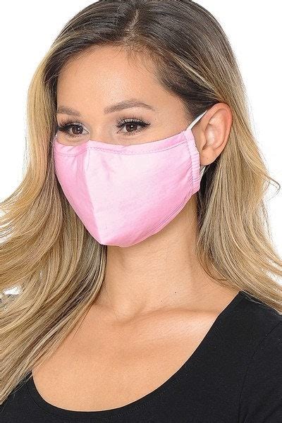 3ply Pink Face Mask With Built In Filter Solid Color Face Etsy