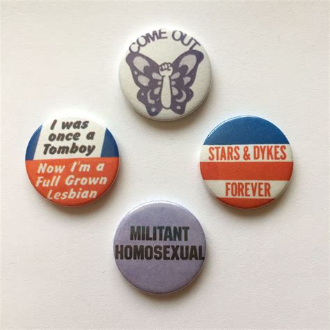 4 Lesbian Badges Vintage Remake Lgbt Lavender Pride Pins Etsy Uk
