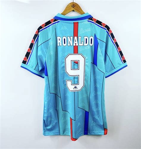 1996 Barcelona Retro Fuera De Fútbol Camiseta Ronaldo 9 Etsy