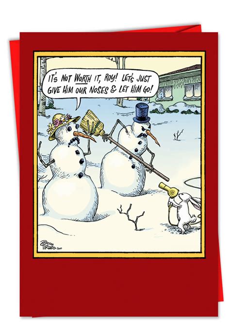 Laugh, laugh, and then laugh some more! Snowman Rabbit Funny Christmas Card