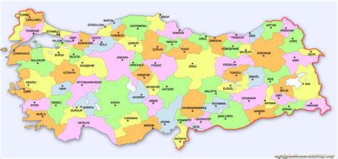 Bu işlem size istediğiniz yeri yakınlaştıracaktır (büyütecektir). Türkiye Haritası (Siyasi): Şehir İsimleri Listesi İle ...