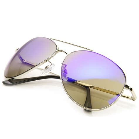 Premium Full Metal Flash Mirror Lens Aviator Sunglasses 1492 Mirror Lenses Aviator Sunglasses
