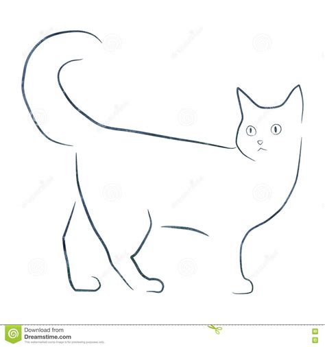 No downloads, no signup, no problem. Illustartion Simple Del Gato Del Dibujo Lineal Foto de ...