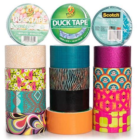 Duck And Scotch Brand Duct Tape Set 15 Assorted Rolls Colored Duct