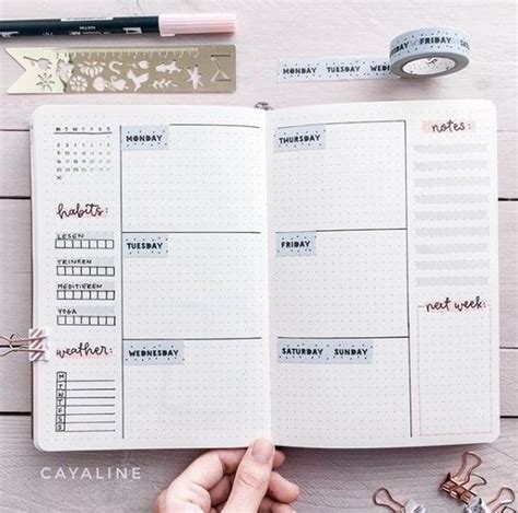 10 Desain Weekly Planner Minimalis Yang Gampang Ditiru Kian Produktif