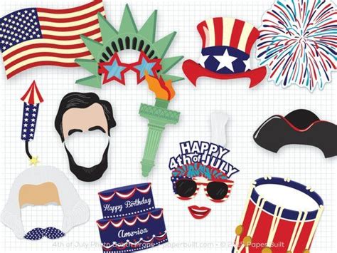 Printable 4th Of July Photo Booth Props Photobooth Props July 4th