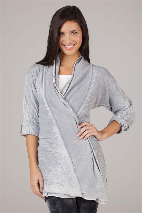 Organic French Terry Wrap With Garment Burnout At Lvr Fashion Tunic