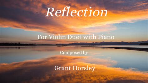 Reflection For Violin Duet With Piano Sheet Music Marketplace