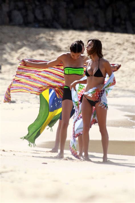 Alessandra Ambrosio And Adriana Lima In Bikini On The Beach In Brazil Gotceleb