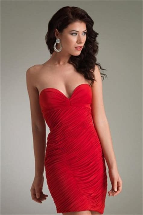 cheap strapless ruched red short prom cocktail dress persun