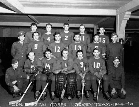 Canadian Postal Corps Hockey Team 1944 World War 2 Hockeygods