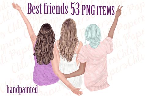 Best Friends Besties Clipart Graphic By Chilipapers · Creative Fabrica