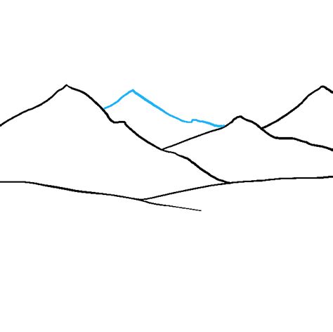 Easy How To Draw Snowy Mountains Mundodop