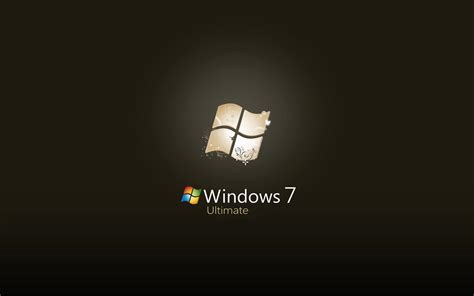 Обои для Windows 7 темный фон логотип на рабочий стол