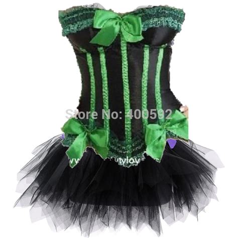 green sexy green corset dress burlesque corset with tutu skirt boned sexy corset b1057 in