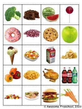 Unhealthy food activities for kids. Healthy vs. Unhealthy food sorting activity by Awesome ...