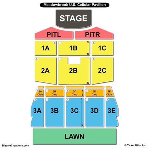 Leader Bank Pavilion Seating Chart With Seat Numbers