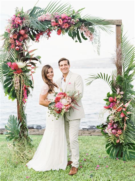 tropical wedding flowers tropical beach wedding wedding arch flowers hawaiian wedding