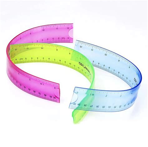Multicolour Student Flexible Ruler Tape Measure 30cm12inch Straight