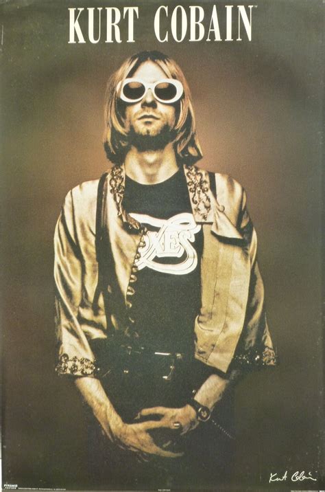Nirvana Kurt Cobain In White Glasses Uk Commercial Poster Grunge