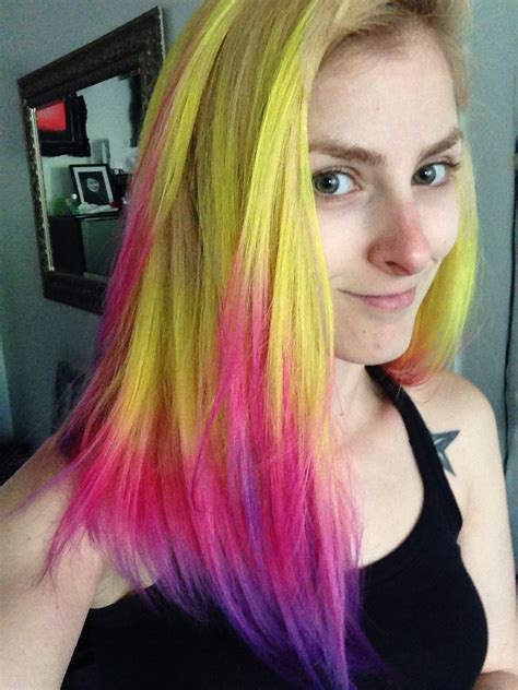 i just love this rainbow ombré hair do i m definitely going to have to do it again hair