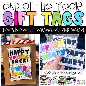 For example a prominent slip up. End of the Year Gift Tags for Students by Teaching with Crayons and Curls