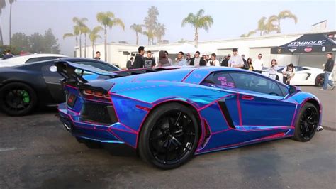 Chrome Blue Tron Lamborghini Aventador Youtube