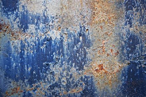 Blue Paint Corroded Metal Royalty Free Stock Photography