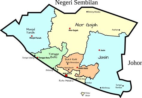 Parliamentary Map Of Malacca Malaysia Openclipart