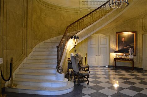 The Stairs In The Foyer Of Old Louisiana Governors Mansion In Baton