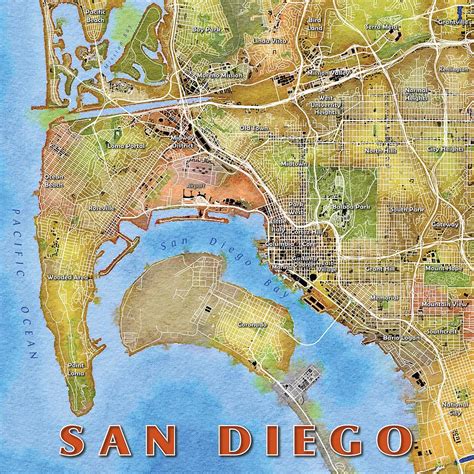 San Diego Map With Attractions Map