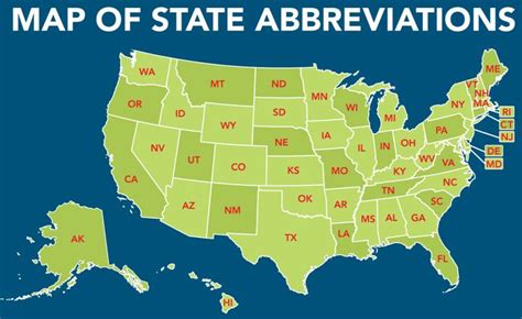 List Of All Us State Abbreviations State Abbreviations