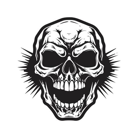 Screaming Skull Vector Concept Digital Art Hand Drawn Illustration