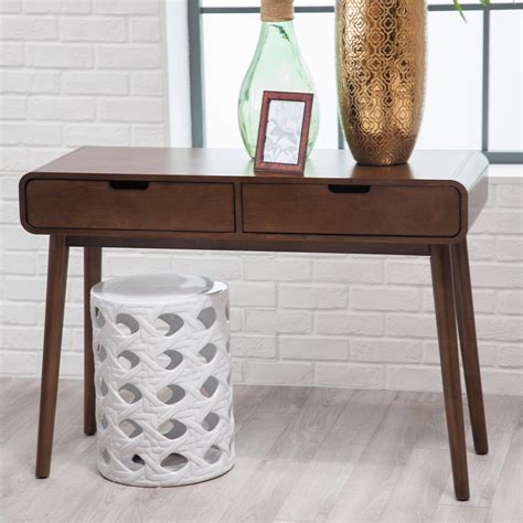 A modern entryway décor is a perfect opportunity to surprise your guests. Belham Living Carter Mid Century Modern Console Table - Console Tables at Hayneedle