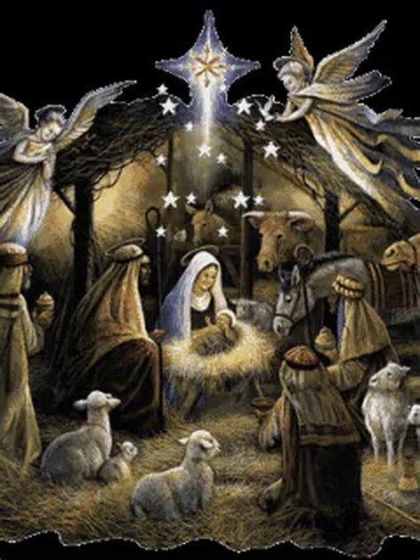 Hark The Herald Angels Sing Cross Paintings Christmas Nativity