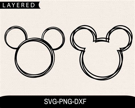 Mickey Mouse Outline Mickey Mouse Svg Instant Downloa