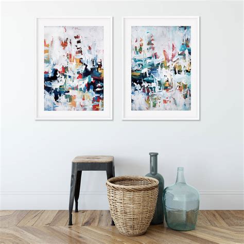 Modern Abstract Art Blue Framed Art Prints Set Of Two By Abstract House ...