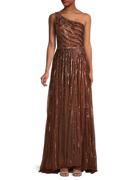 Shop Mac Duggal One Shoulder Sequin Gown Up To 70 Off Saks Fifth Avenue