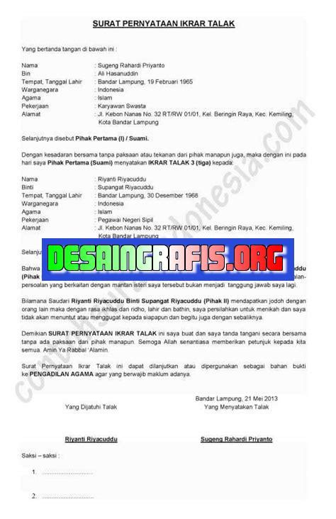 Cara Mengurus Surat Cerai Tanpa Suami Desain Grafis Indonesia